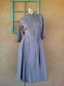 1950s Lavender Taffeta Faille Dress B35 W26