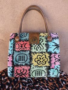 1960s Big Carpet Bag Handbag Purse - Fashionconservatory.com