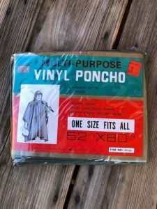 1980s Vinyl Raincoat Poncho Unisex All Sizes