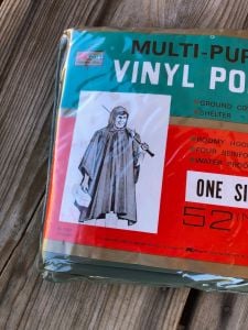 1980s Vinyl Raincoat Poncho Unisex All Sizes - Fashionconservatory.com