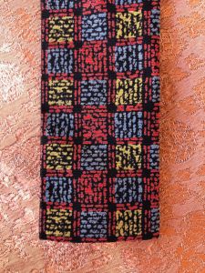 1960s Narrow Rooster Style Cotton Necktie