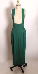 1980s Green High Waist Suspender Wiggle Skirt Jumper by Styleworks - Fashionconservatory.com