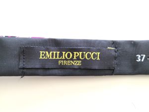 Emilio Pucci print, adjustable, pretied, bow tie, vintage-1990s necktie, silk abstract geometric  - Fashionconservatory.com
