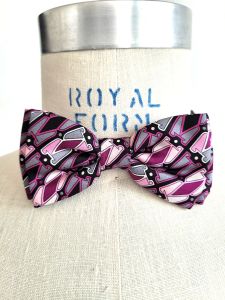 Emilio Pucci print, adjustable, pretied, bow tie, vintage-1990s necktie, silk abstract geometric 