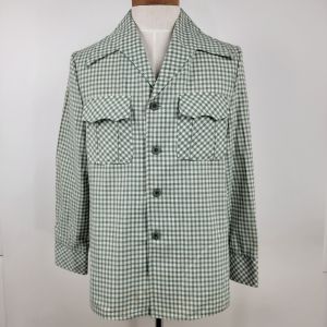 Vintage Johnny Miller Green Plaid Checked Sports Coat Blazer Jacket