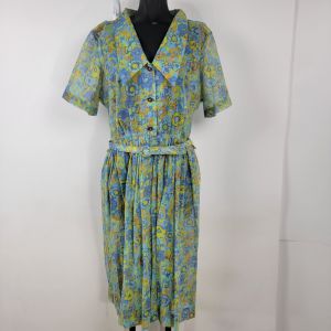 Vintage 1960s Mode O' Day California Floral Dress 