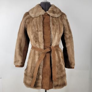 Vintage 1970s Lilli Ann London Leathers Fur Leather Coat Womens