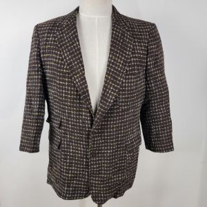 Vintage Sporleders Brown & Yellow Blazer Suit Coat Sports Jacket