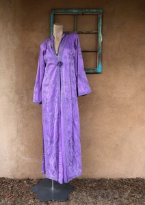 1970s Purple Maxi Dress Matching Jacket 2 Pc Sz M - Fashionconservatory.com