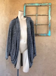 1970s 1980s Loose Fitting Silver Metallic Cocoon Jacket OS