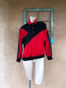 1980s Red & Black Sweatshirt Sz M Unisex