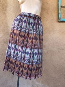 1970s Wool Skirt Fringed Hem Sz M L W30