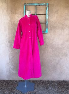 1960s Hot Pink Terrycloth Robe Sz L