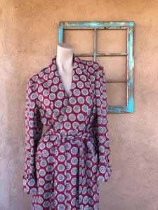 1940s Silk Dressing Robe w Spider Webs Mens 38 Womens US16 - Fashionconservatory.com