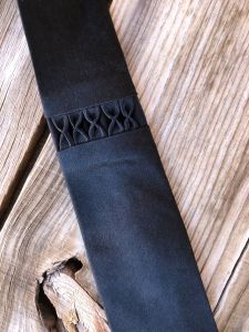 1960s Black Silk Narrow Tie Necktie - Fashionconservatory.com