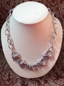 1980s Chunky Silver Chain Necklace 20 inch