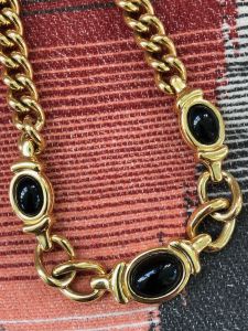1980s Gold Chunky Curb Chain Necklace