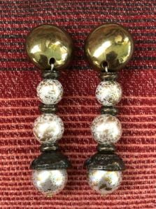 1980s Pearl Dangle Drop Earrings Clip On