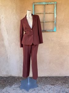 1970s Polyester Pantsuit Jacket + Pants Sz S W26 2 Pc