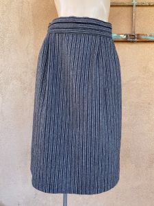 1980s Striped Wool Pencil Skirt Sz M W28