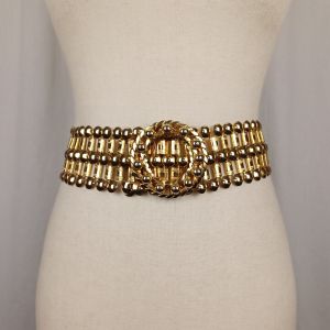 Vintage 70s 80s Gold Tone Metal Link Belt