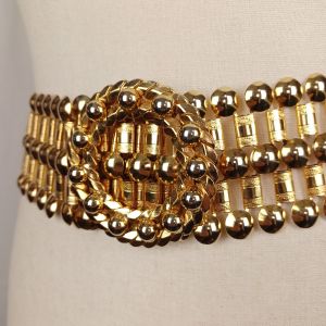 Vintage 70s 80s Gold Tone Metal Link Belt - Fashionconservatory.com