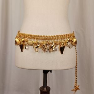 Vintage St. John RARE Seashell Cruise Belt, Adjustable, 40” - Fashionconservatory.com