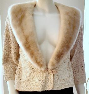 1950s Joseph Palanker & Sons Ribbonette Soutache Jacket with Mink Collar - Fashionconservatory.com