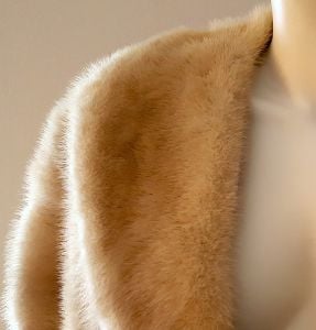 1963 Arcturus EMBA Natural Lavender Beige Mutation Mink Stole Shawl Wrap - Fashionconservatory.com