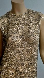 Vtg 60s  Couture heavy beaded Jeanne Lanvin  Dress - Fashionconservatory.com
