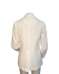 1970s women’s blazer white textured polyester Alfred Dunner mod blazer spring summer - Fashionconservatory.com