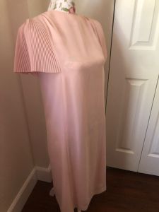 Pierre Cardin 1970s Party Dress In Soft Pink With Special Accordion Pleat Sleeves  - Fashionconservatory.com