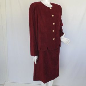 new Skirt Suit, 14/16, 2 piece, Jacket & Skirt, Chestnut/Burgundy, washable - Fashionconservatory.com