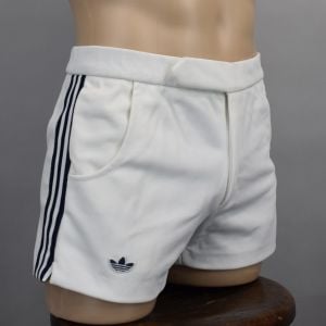 White & Blue Vintage 80s Men’s Tennis Shorts S - Fashionconservatory.com