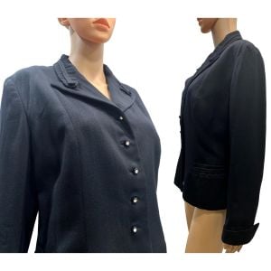 40s Black Fitted Gabardine Women's Jacket | Blazer - Fashionconservatory.com