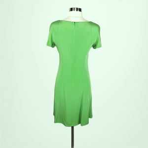 EMPORIO ARMANI Pleated Day Dress Lime Green Crepe Classic Chic Styling  - Fashionconservatory.com