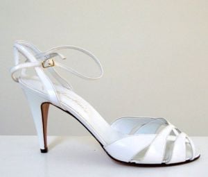1970s Garolini Womens White Strap Sandal Shoes Size 10M Never Worn