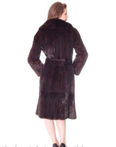FAB Vintage Black Ranch Mink Belted Trench Coat Christian Dior 1980s Womens Medium - Fashionconservatory.com
