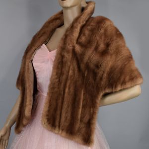 Caramel Blonde Vintage 50s Mink Fur Cape Shrug Stole S M - Fashionconservatory.com