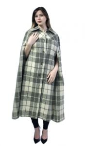 VTG Jimmy Hourihan Dublin Donegal Plaid Tweed Wool Cape Ireland Womens O/S  - Fashionconservatory.com