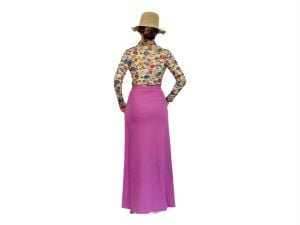 Maxi Skirt 60s Lilac Purple 25 High Waist XS S - Fashionconservatory.com