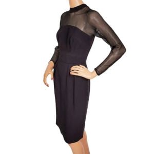 Vintage 1960s Black Silk Chiffon and Crepe Cocktail Dress Size S - Fashionconservatory.com
