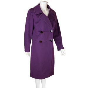 Vintage 1960s Purple Wool Coat Size M - Fashionconservatory.com