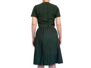 50s Green Pleated Skirt with Top Vintage Unworn 22 Waist XXS Petite - Fashionconservatory.com