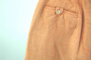 1960s shorts peach linen Bermuda shorts golf shorts - Fashionconservatory.com