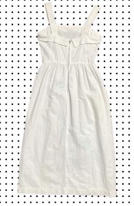 Mid Century White Textured Cinched Waist Dress - Fashionconservatory.com