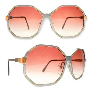Ultra Harem Angular Silver & Gold Sunglasses - Fashionconservatory.com