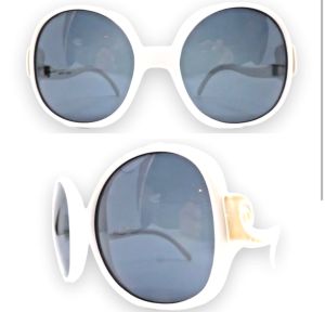 1970S Pierre Cardin White Sunglasses, Oversized, Made in France - Fashionconservatory.com