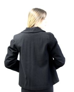 Little Black Wool Vintage Swing Jacket Coat 1940s 1950s S/M  Short - Fashionconservatory.com
