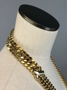 Paloma Picasso 80s 90s Vintage Gold Chunky Link XO Designer Metal Belt  - Fashionconservatory.com